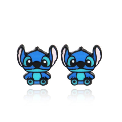 Disney Lilo & Stitch Necklace Stainless Steel Stitching Cute Figure Stitch Heart Pendant Neck Chain Lovers Jewelry