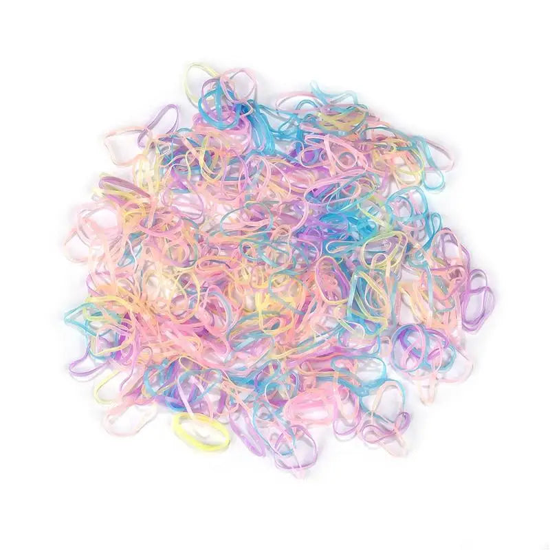 1000Pcs/Bag Colorful Small Disposable Hair Bands Scrunchie Girls Elastic Rubber Band Ponytail Holder Hair Accessories Hair Ties