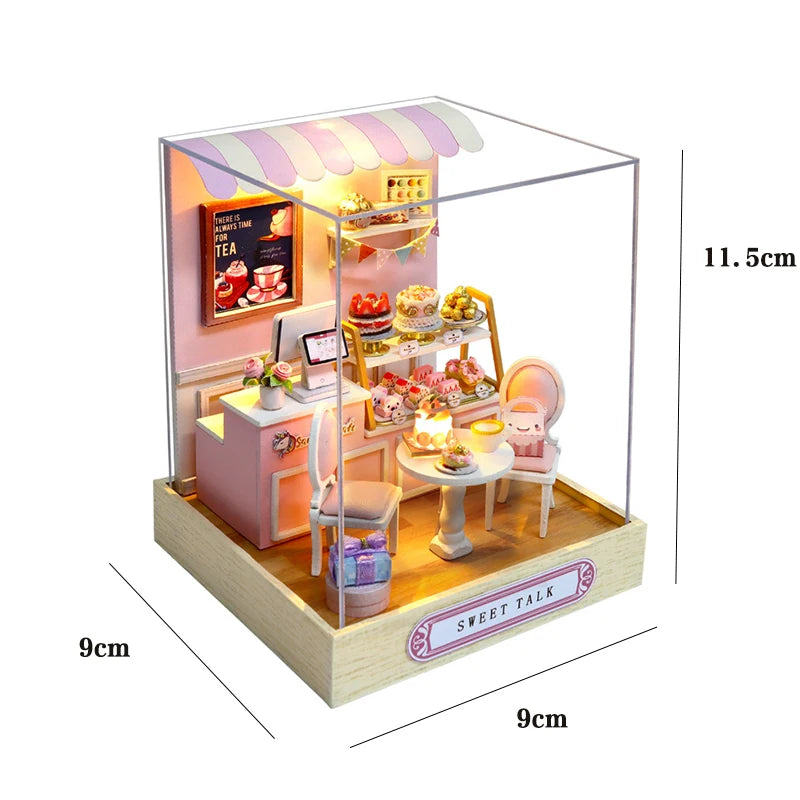 Doll House Kit Mini DIY Flower House Handmade 3D Puzzle Assembly Building Toys Home Bedroom Decoration With Furniture DollHouses