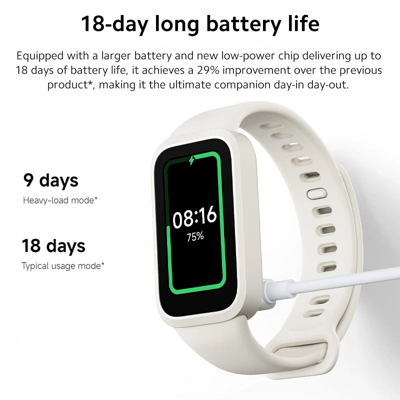 Global version Xiaomi Smart Band 9 Active 1.47'' TFT display 100+ watch faces Up to 18-day battery life, 5ATM water resistance*