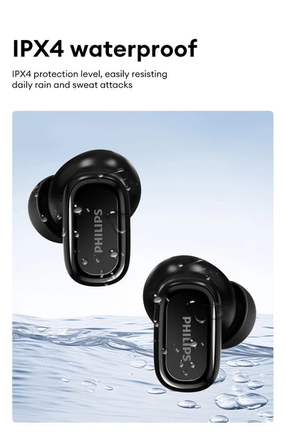 Original Philips TAT2569 Wireless Bluetooth V5.4 Stereo Earphones IPX4 Waterproof Sport Earbuds Low Latency Gaming Headset New