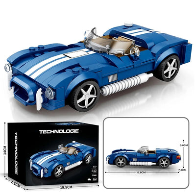 312PCS AC COBRA Car Building Block Set Creative City Vehicle Diy Car Model Bricks Desktop Display Toys For Kids Holiday Gifts