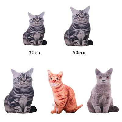 3D Cat Figures Pillows Soft Simulation Cat Shape Cushion Sofa Decoration Throw Pillows Cartoon Plush Toys Friend Kids Gifts