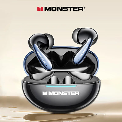 سماعات Monster MQT36 TWS اللاسلكية الجديدة بتقنية البلوتوث V5.4 مع عمر بطارية طويل للغاية وسماعات أذن للألعاب بصوت عالي الدقة وسماعة رياضية مع ميكروفون