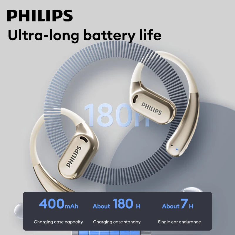 سماعات أذن أصلية من Philips TAT3739 لاسلكية حقيقية بتقنية البلوتوث 5.4 IPX5 مقاومة للماء وسماعات أذن ستيريو عالية الدقة عالية الدقة