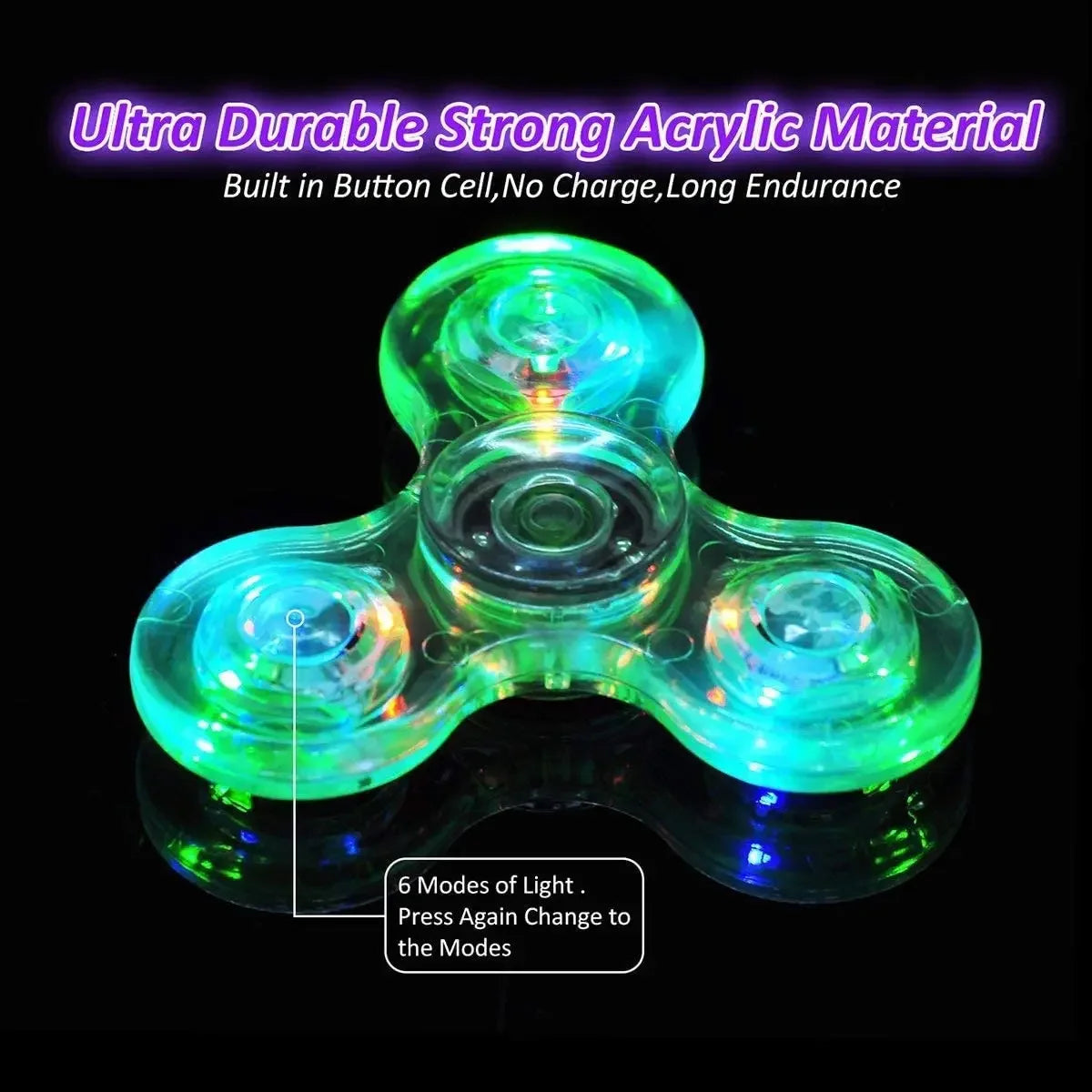 Luminous LED light Fidget Spinner Hand Top Spinners Glow in Dark Light EDC Figet Spiner Finger Stress Relief Toys