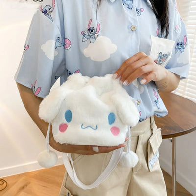 Sanrio  Bag Kawaii Cinnamoroll Handbag Tote Plushie Shoulder Messenger Bags Kuromi Hello Kitty Stuffed Makeup Backpack Gift