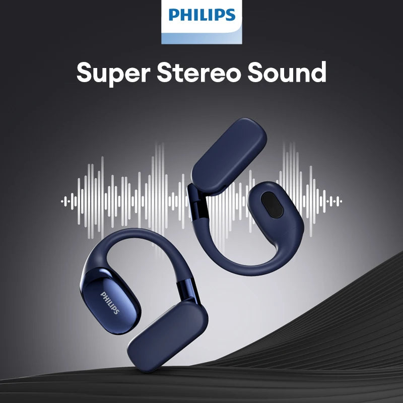 Original Philips TAT5739 Wireless Non in-Ear Bluetooth V5.4 Headset Deep Bass Music Headphones Open Air Waterproof Sport Earbuds