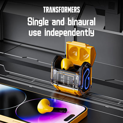 Transformers MG-C03 Bluetooth 5.3 TWS Wireless Earphones Gaming Music Dual Mode Headset HiFi Sound Low Latency Headphones