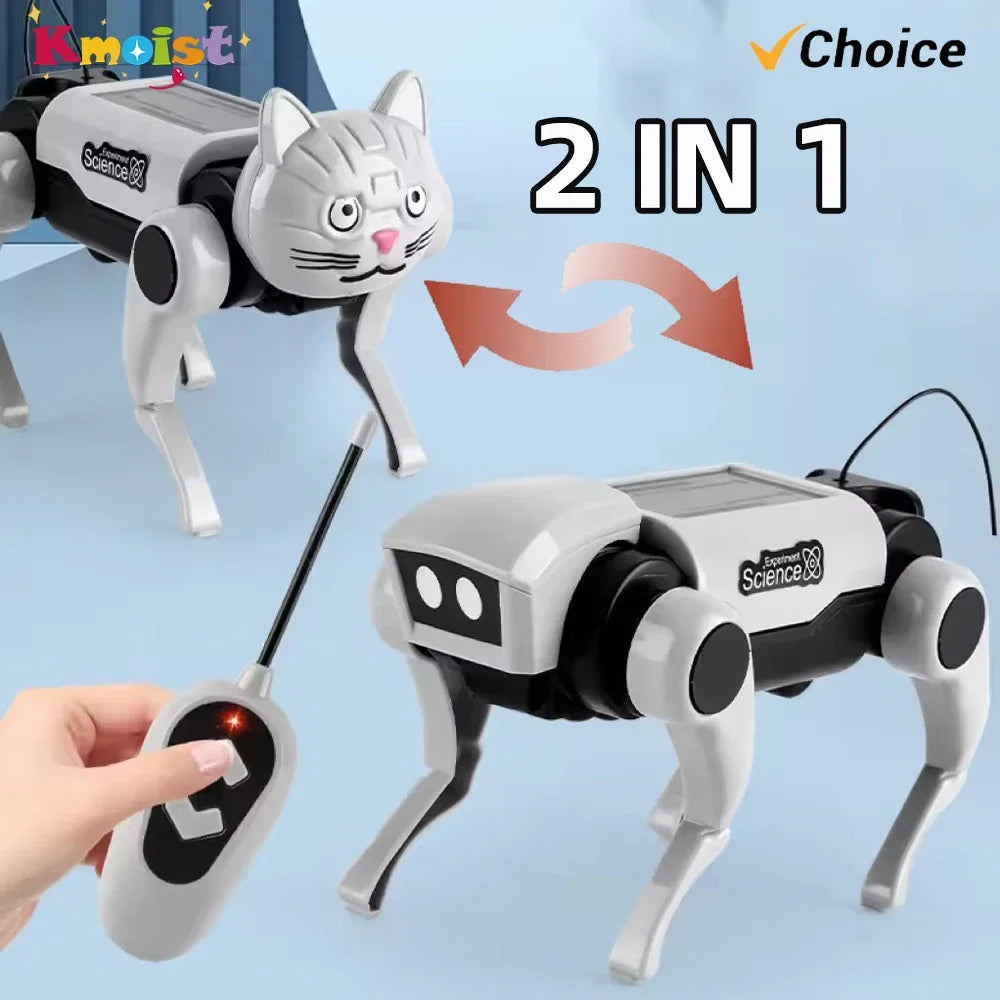 Rc Robot Children's Remote Control Mechanical Dog Toy Science Teaching Diy Assembling Model Electric Set Toys for Boys Kids Gift