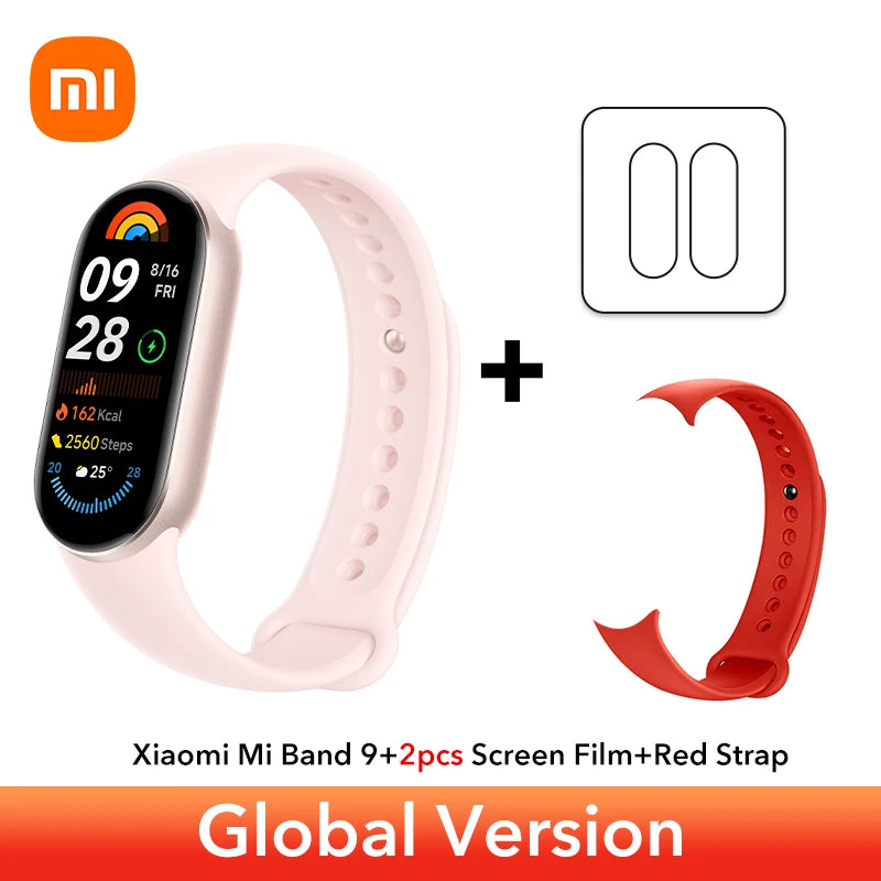 الإصدار العالمي من سوار Xiaomi Smart Band 9 مقاس 1.62 بوصة AMOLED يدعم أكثر من 150 وضعًا رياضيًا وعمر بطارية يصل إلى 21 يومًا ومراقبة النوم SpO2* سوار