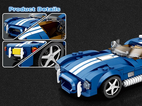 312PCS AC COBRA Car Building Block Set Creative City Vehicle Diy Car Model Bricks Desktop Display Toys For Kids Holiday Gifts