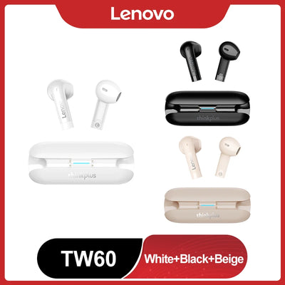 Original Lenovo TW60 TWS Bluetooth Headset 5.3 HiFi Sound Low Latency Earbuds Noise Reduction Gaming Sport Headphones