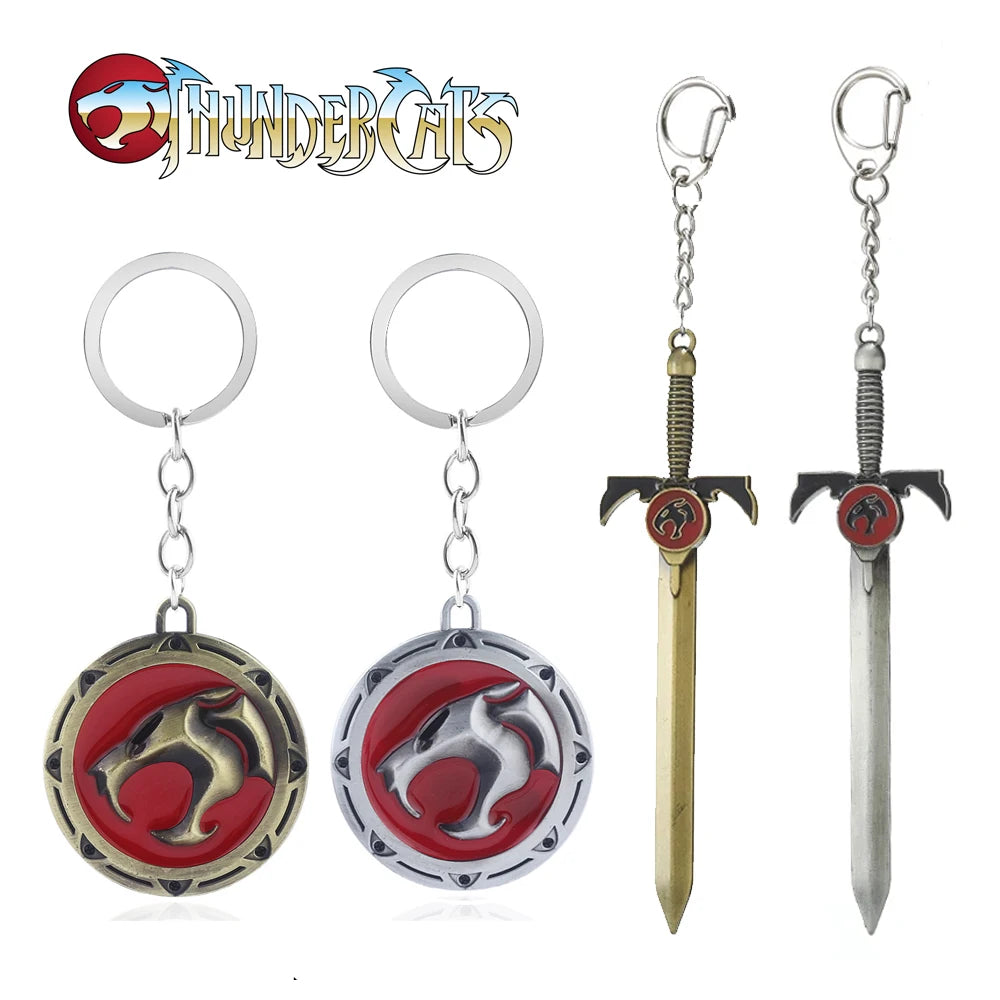 Cartoon Thundercats Keychain Women Men Jewelry Sword Weapon Model Metal Pendant Keyring For Fans Gifts