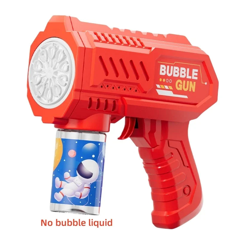 10 Holes Children Electric Bubble Gun Rocket Soap  Automatic Bubble Machine Bubbles Gun Kids Summer Outdoor Bubble Blowing Toys