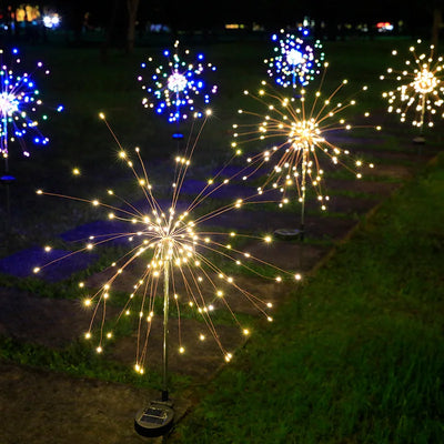 4 Pack 320/240LEDs Solar Firework Lights Outdoor Solar Garden Lights 8 Lighting Modes DIY Starburst Fairy Lights Yard Decoration