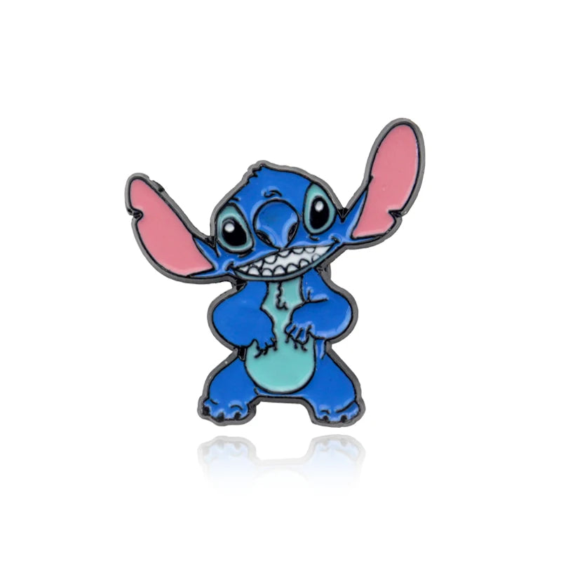 Disney Lilo & Stitch Necklace Stainless Steel Stitching Cute Figure Stitch Heart Pendant Neck Chain Lovers Jewelry