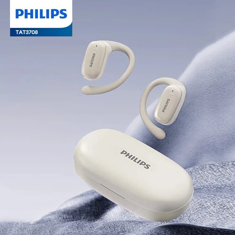 سماعات أذن ستيريو لاسلكية TAT3708 أصلية من Philips مزودة بخاصية البلوتوث وسماعات أذن رياضية طويلة الأمد ومقاومة للماء