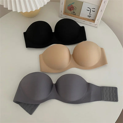 FINETOO Sexy Strapless Bras Women Wireless Bralette Soft Female Underwear Ladies Seamless Bras Invisible Bra With 2pcs Straps