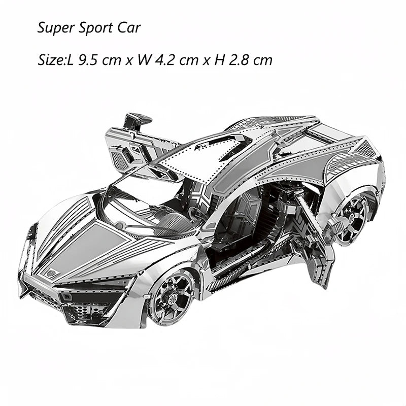 3D Metal Puzzle Super Sport Car DIY Handmade Vehicle Assembly Model Jigsaw Puzzle Toys For Adult Kids