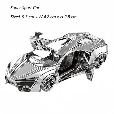 3D Metal Puzzle Super Sport Car DIY Handmade Vehicle Assembly Model Jigsaw Puzzle Toys For Adult Kids