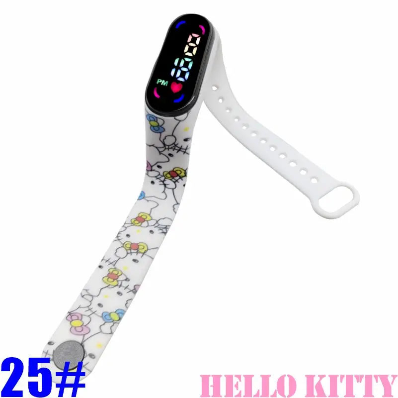 Anime Hello Kitty Kuromi Melody Digital Watch Cartoon Cute Kids Silicone LED Watch Child Birthday Gifts Christmas Party Favors