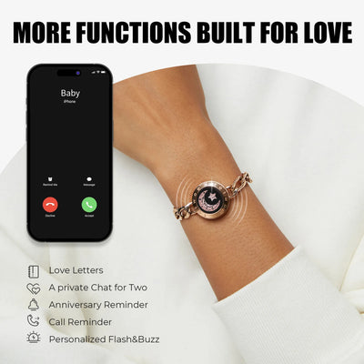 TOTWOO Long Distance Touch Bracelets for Couples, Vibration & Light up Gifts for Girlfriend Bluetooth Pairing Jewelry