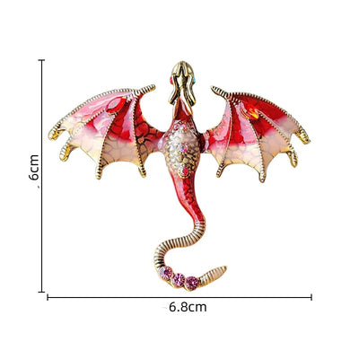 2024 Europe and the United States Explosive Enameled Dragon Brooch Manufacturers Custom Diamond-encrusted Animal Pins Cross-bord