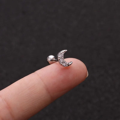 1PC Helix Piercing Stud Earrings For Women Conch Flat Ear Lobe Piercings Cartilage Tragus Stainless Steel Body Jewelry Girl Gift