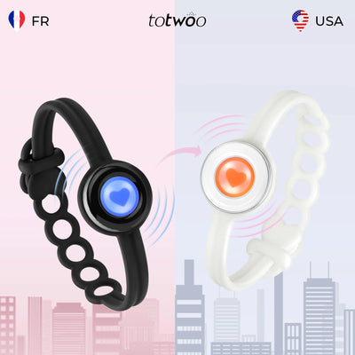 TOTWOO Candy Collection Long Distance Touch Bracelets Colorful Band Vibration & Light up Gifts for Girlfriend Pairing Jewelry