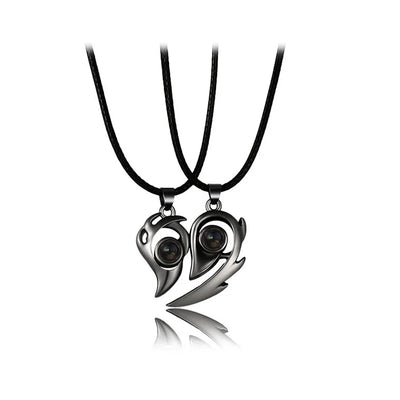 2Pcs Magnetic Heart Couple Necklace For Women Valentine's Day Sweater Chain For Best Friend Lovers Wedding Party Gift Jewelry