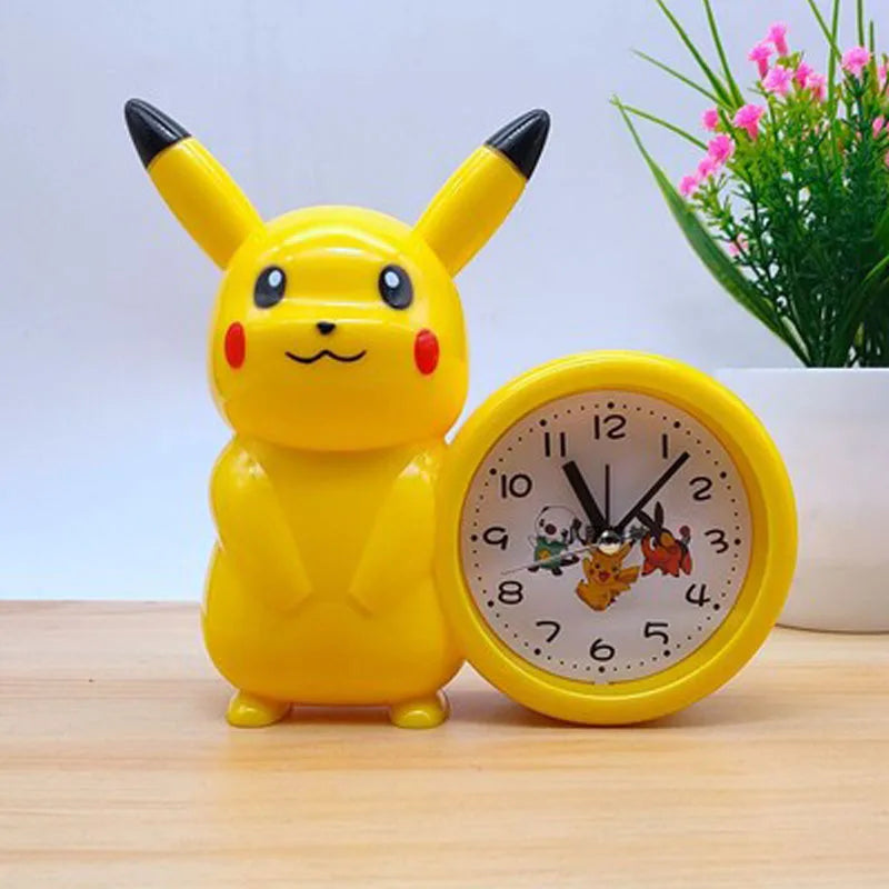 New Genuine Pokemon Anime Pikachu Catoon Kawaii Model Action Decoration Toy Children Alarm Pointer Clock Student Kids Gift